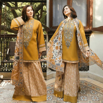 SAPPHIRE LUXURY LAWN DIGITAL PRINT COLLECTION| HANIA AMIR| TOP PAKISTANI DRESS BY SHAEBIZ