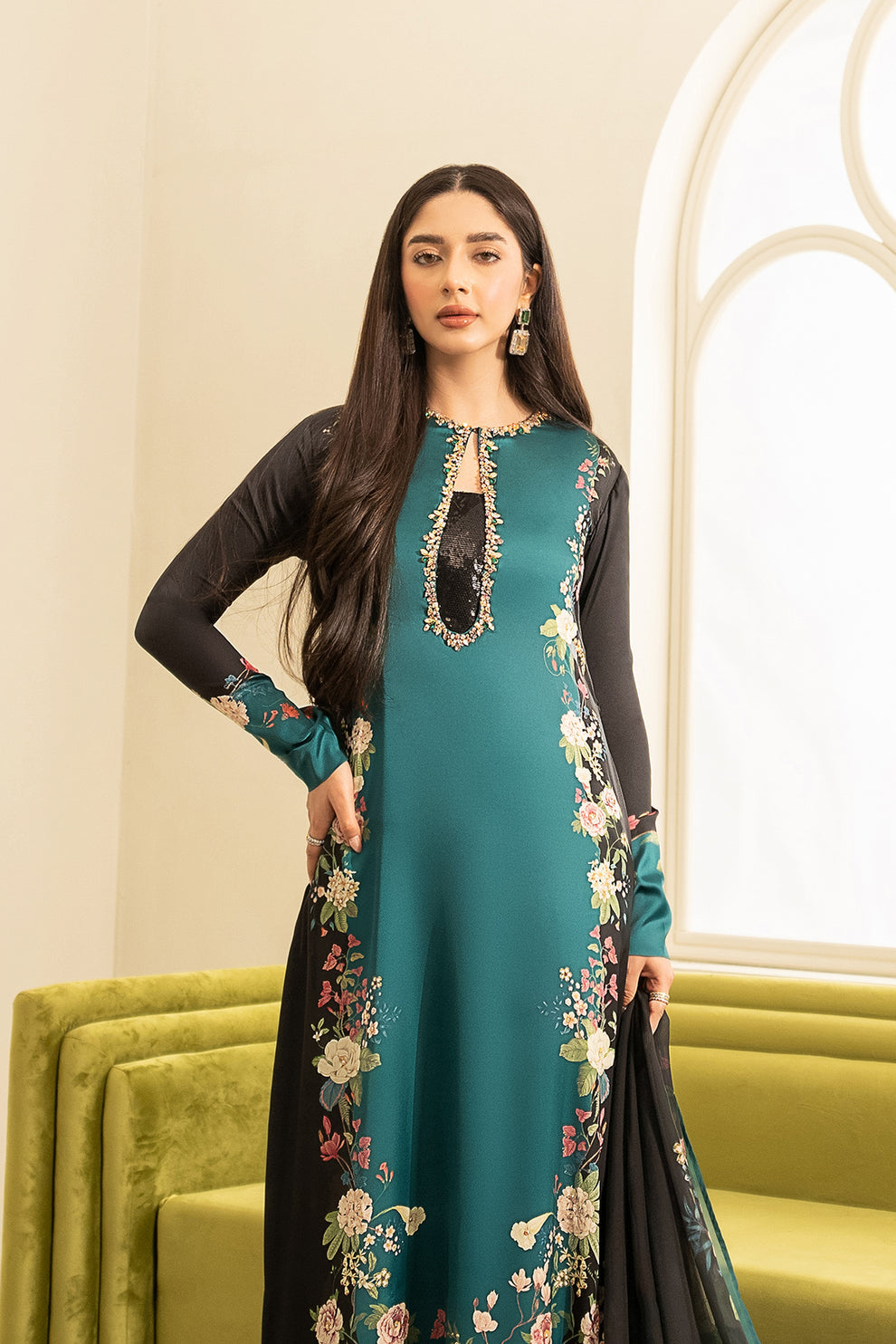 LULUSAR DIGITAL SILK COLLECTION | TOP PAKISTANI DRESS BY SHAEBIZ