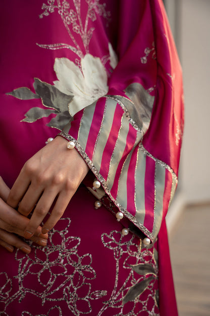 LULUSAR PINK DIGITAL PRINT SILK COLLECTION| TOP PAKISTANI DRESS BY SHAEBIZ