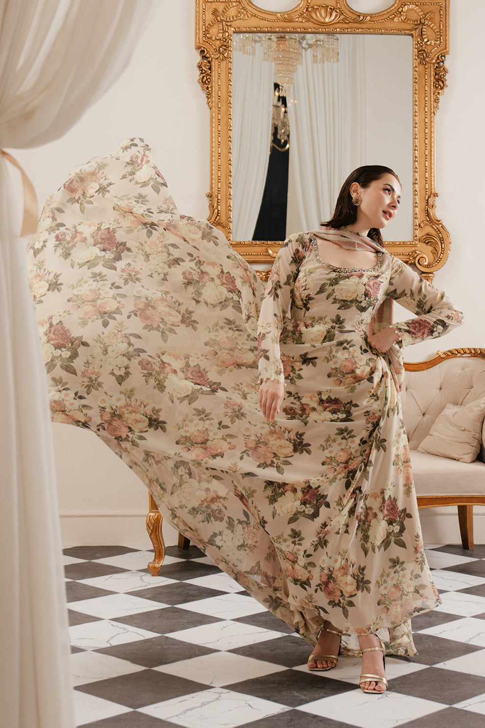 LULUSAR SILK DIGITAL PRINT| UNSTITCHED 3 PC FORMAL WEAR|HANIA AMIR |TOP PAKISTANI DRESS BY SHAEBIZ