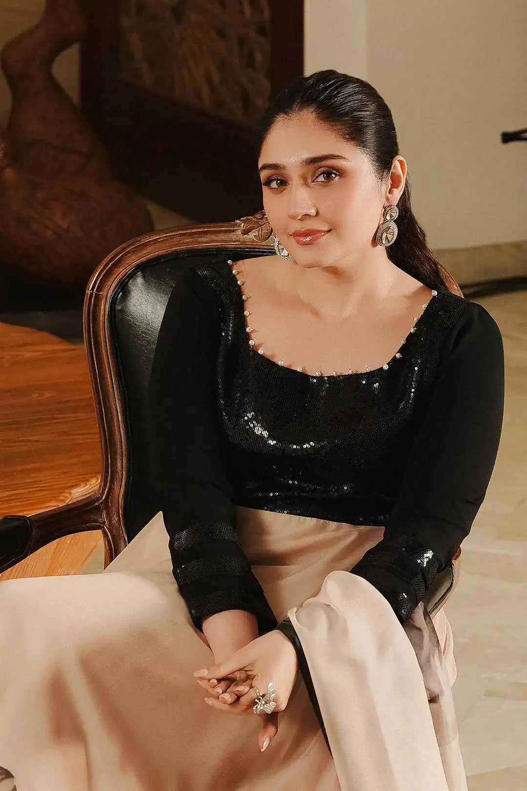 LULUSAR FARAIL COFFEE FLOWERS LUXURY CHIFFON COLLECTION| LATEST PARTY WEAR BY SHAEBIZ