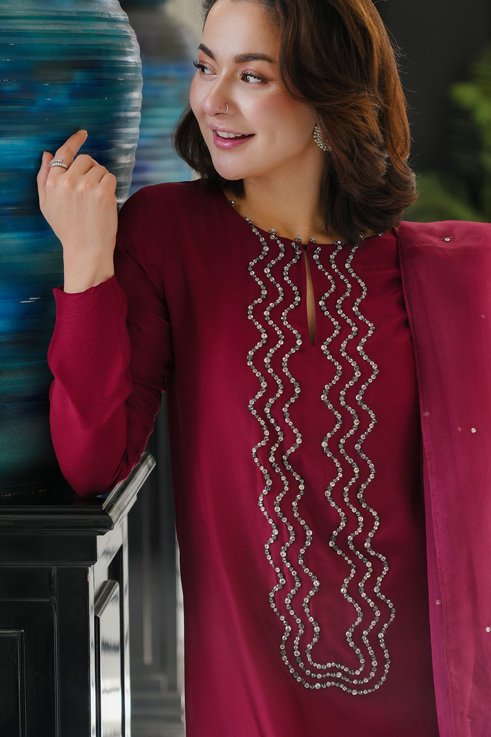 silk collection by lulusar wearing by Hania amir 