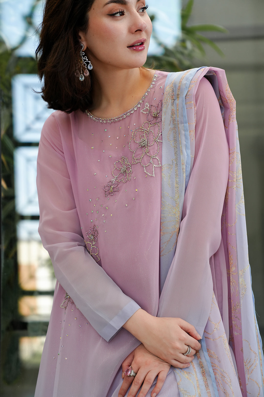 Anzaal Long Lulusar Soft CHIFFON Gradient Long Top