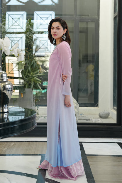 Anzaal Long Lulusar Soft CHIFFON Gradient Long Top