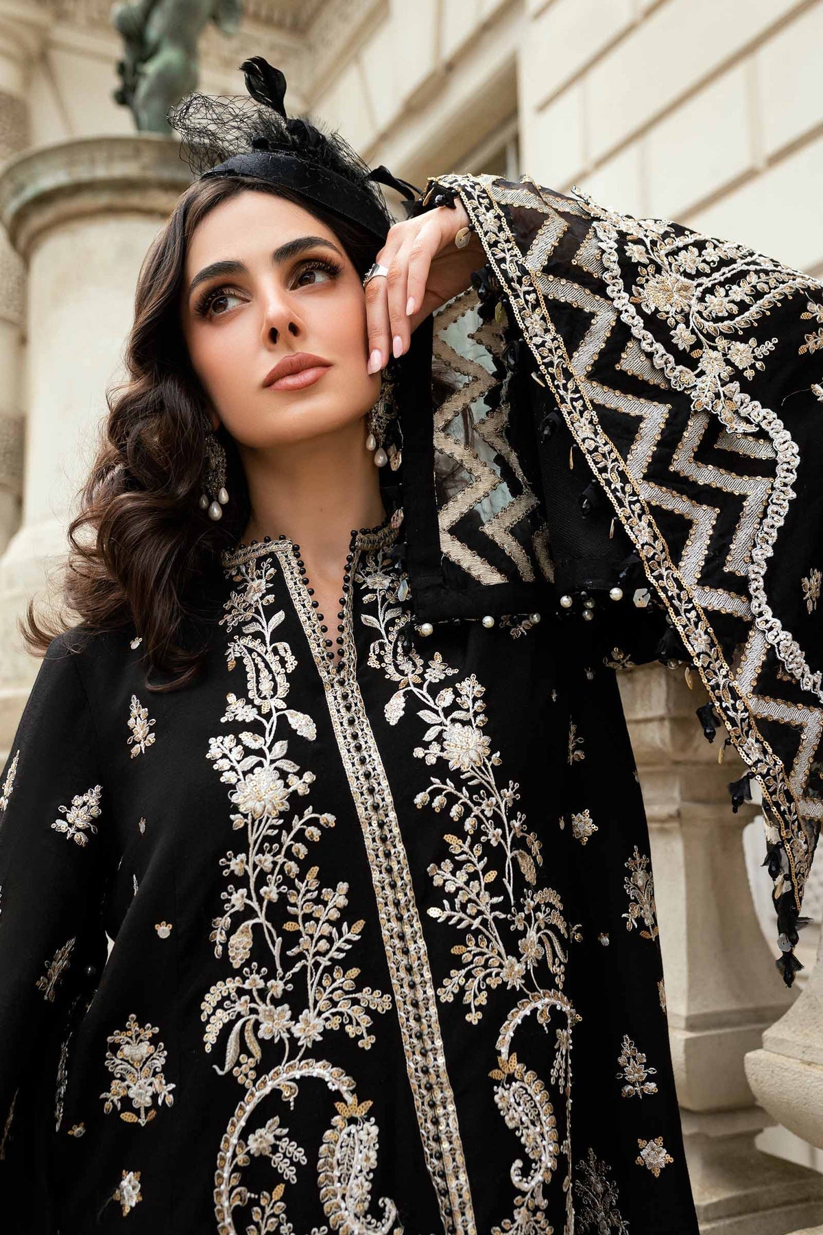 green emerald velvet dress Maria B | Eid Collection 25 main image 0