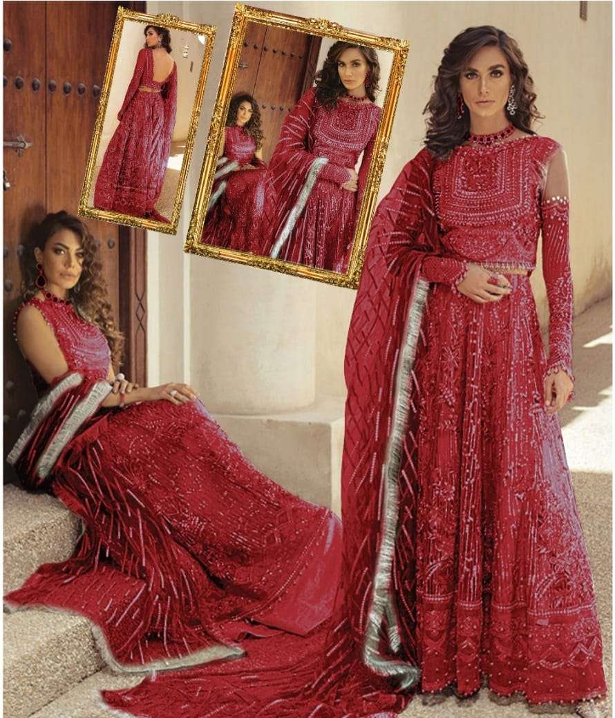NIGAR RED LUXURY WEDDING DRESS(NG-RM22)