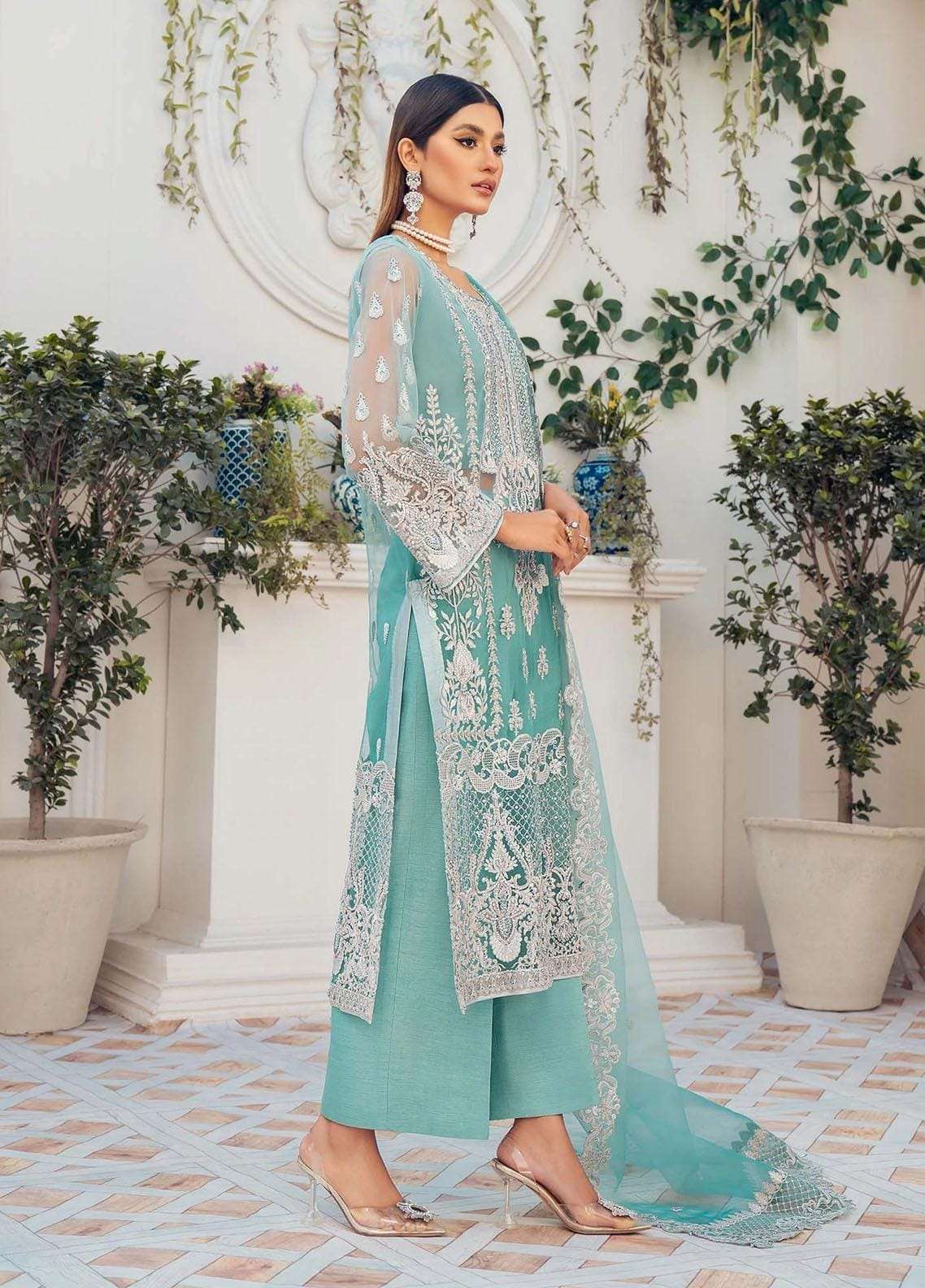 AKBER ASLAM MINT GREEN HEAVY ZARI(AK-MG22)