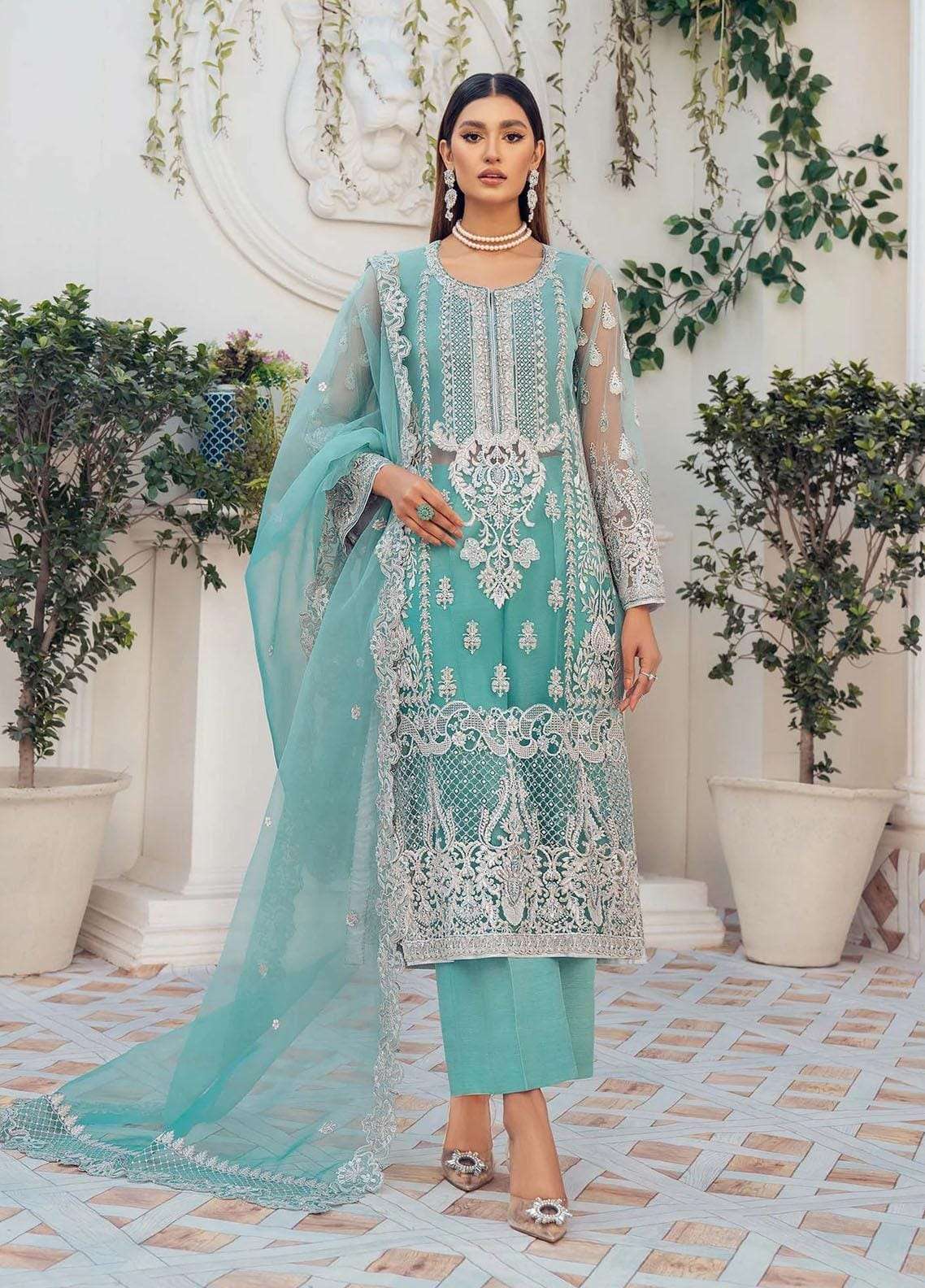 AKBER ASLAM MINT GREEN HEAVY ZARI(AK-MG22)