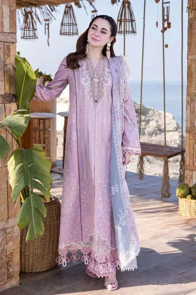 SAHIL KINARE BY QALAMKAR| HANIA AMIR | EMBROIDERED LAWN DRESS BY SHAEBIZ
