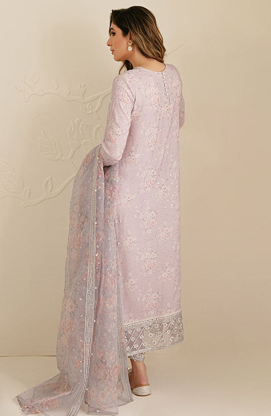 CROSS STITCH LILAC SWISS LAWN| TOP PAKISTANI DRESS BY SHAEBIZ|