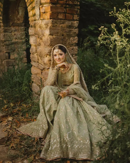MAHA WAJAHAT CHIFFON GHARARA| UNSTITCHED WEDDING EDITION| TOP PAKISTANI DRESS BY SHAEBIZ
