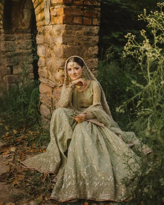 MAHA WAJAHAT CHIFFON GHARARA| UNSTITCHED WEDDING EDITION| TOP PAKISTANI DRESS BY SHAEBIZ