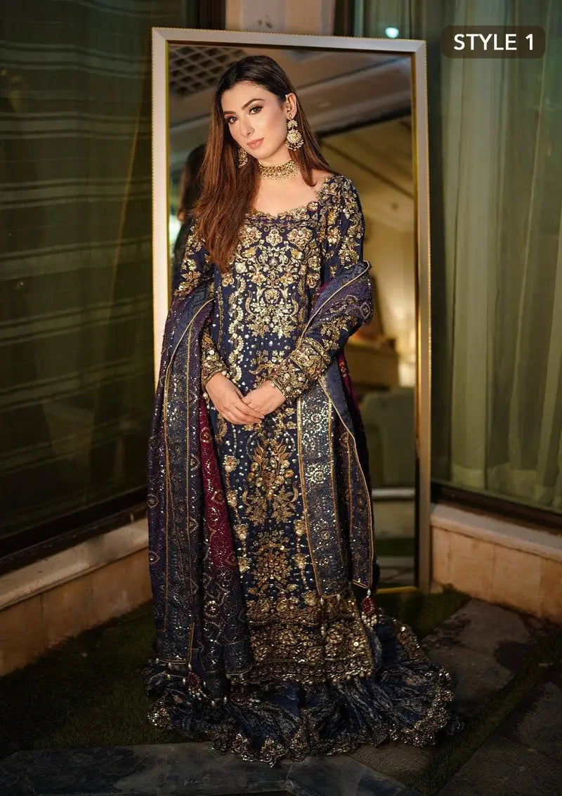 AIK ATELIER HINA CHUNDRI LUXURY ORGENZA COLLECTION| UNSTITCHED WEDDING FORMALS BY SHAEBIZ