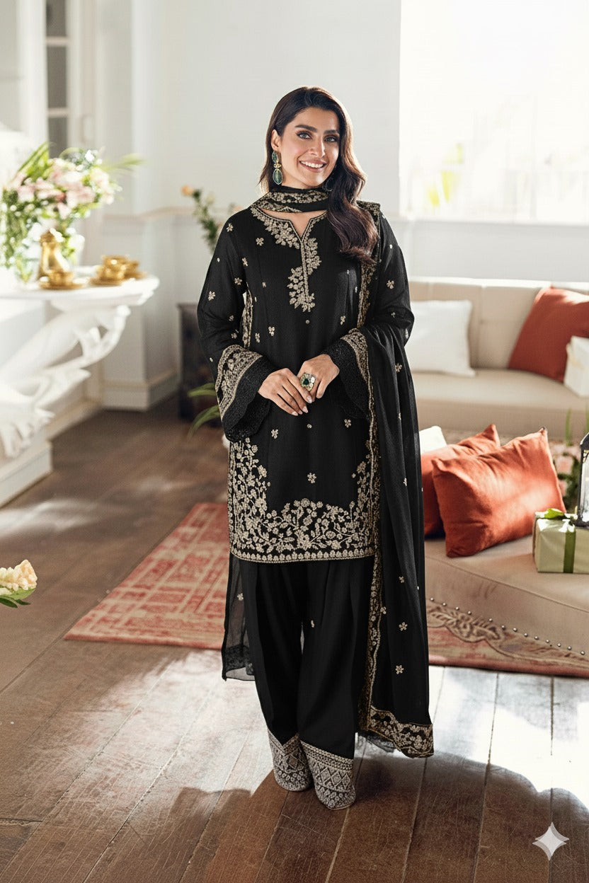 AZURE LATEST BLACK CHIFFON PARTY WEAR| LATEST  COLLECTION|TOP PAKISTANI DRESS BY SHAEBIZ