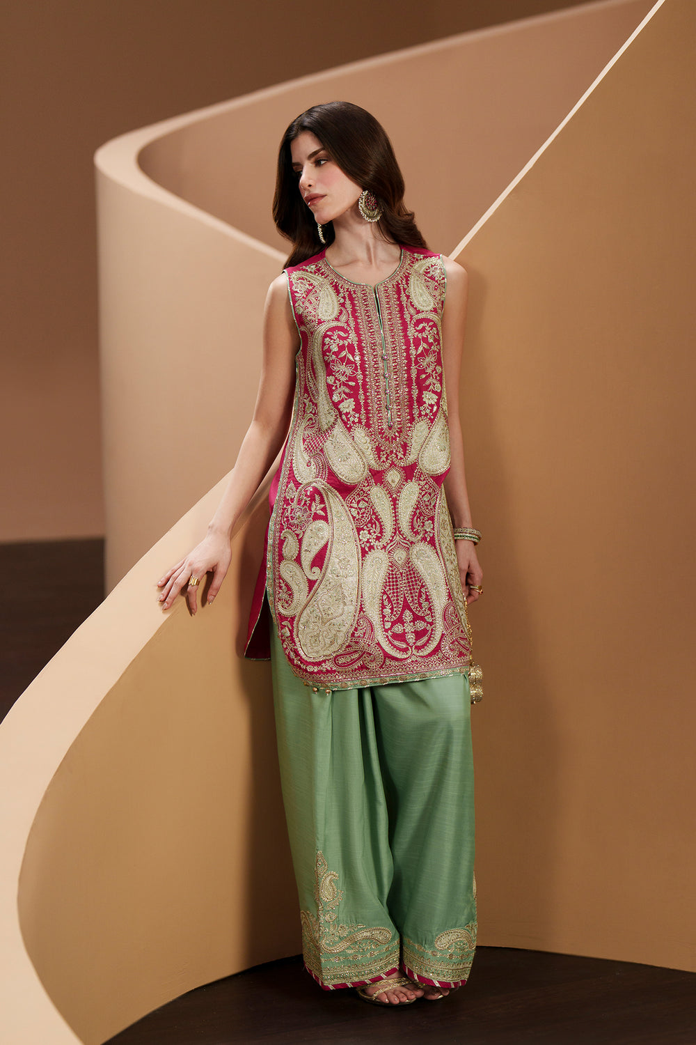 ETHNIC EMBROIDERED RAW SILK COLLECTION| UNSTITCHED 3 PCS BY SHAEBIZ