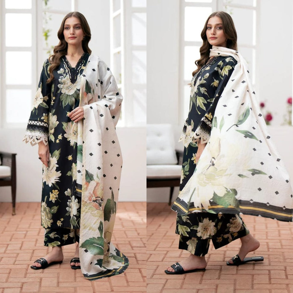 BAROUQUE DIGITAL PRINT SWISS LAWN| TOP PAKISTANI DRESS BY SHAEBIZ