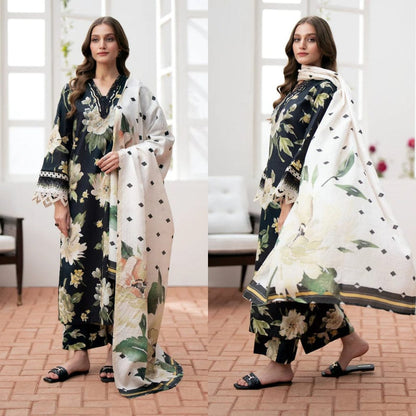BAROUQUE DIGITAL PRINT SWISS LAWN| TOP PAKISTANI DRESS BY SHAEBIZ