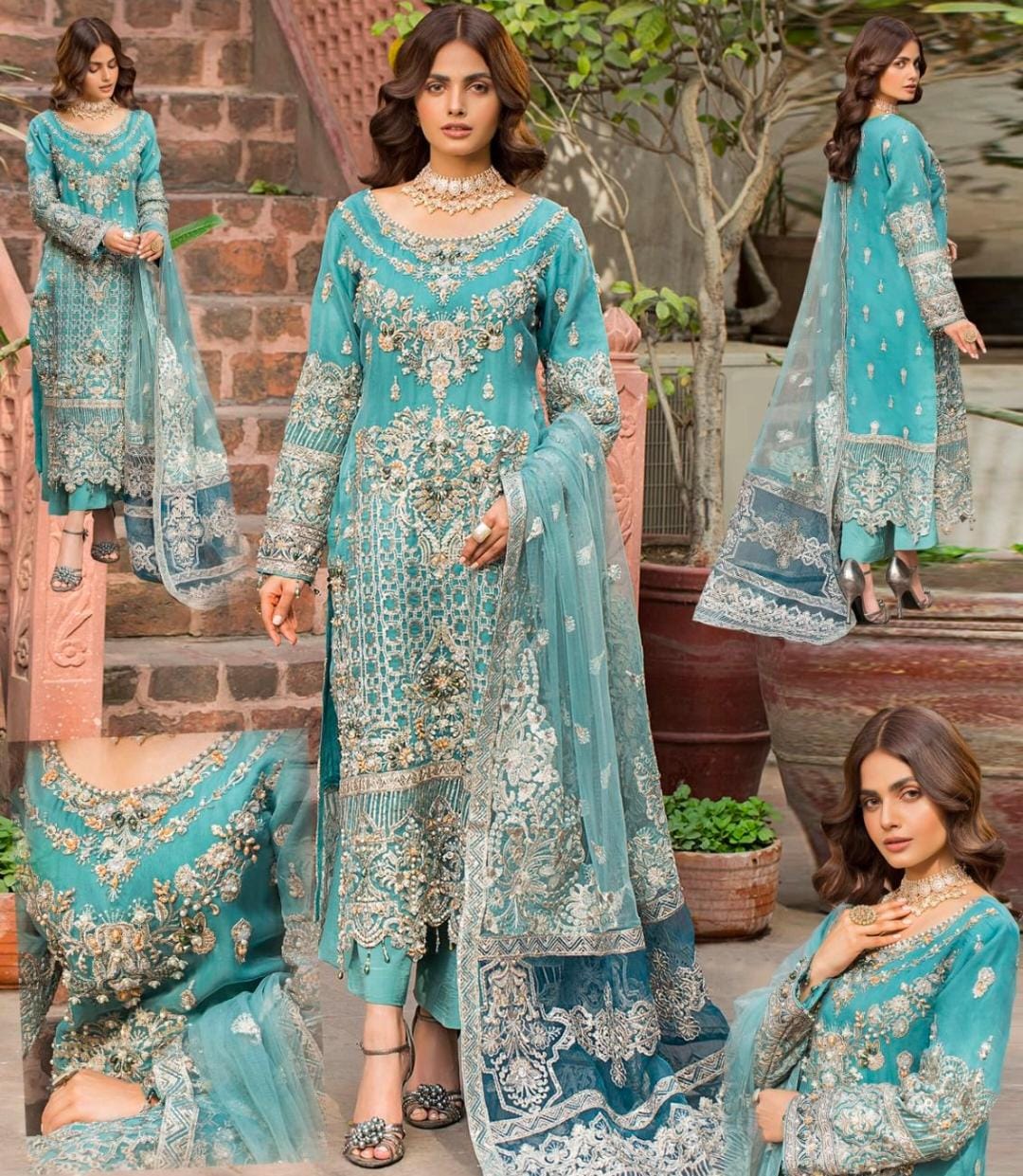 IMROZIA EMBROIDERED WEDDING COLLECTION| UNSTITCHED MASTER REPLICA| TOP PAKISTANI DRESS BY SHAEBIZ