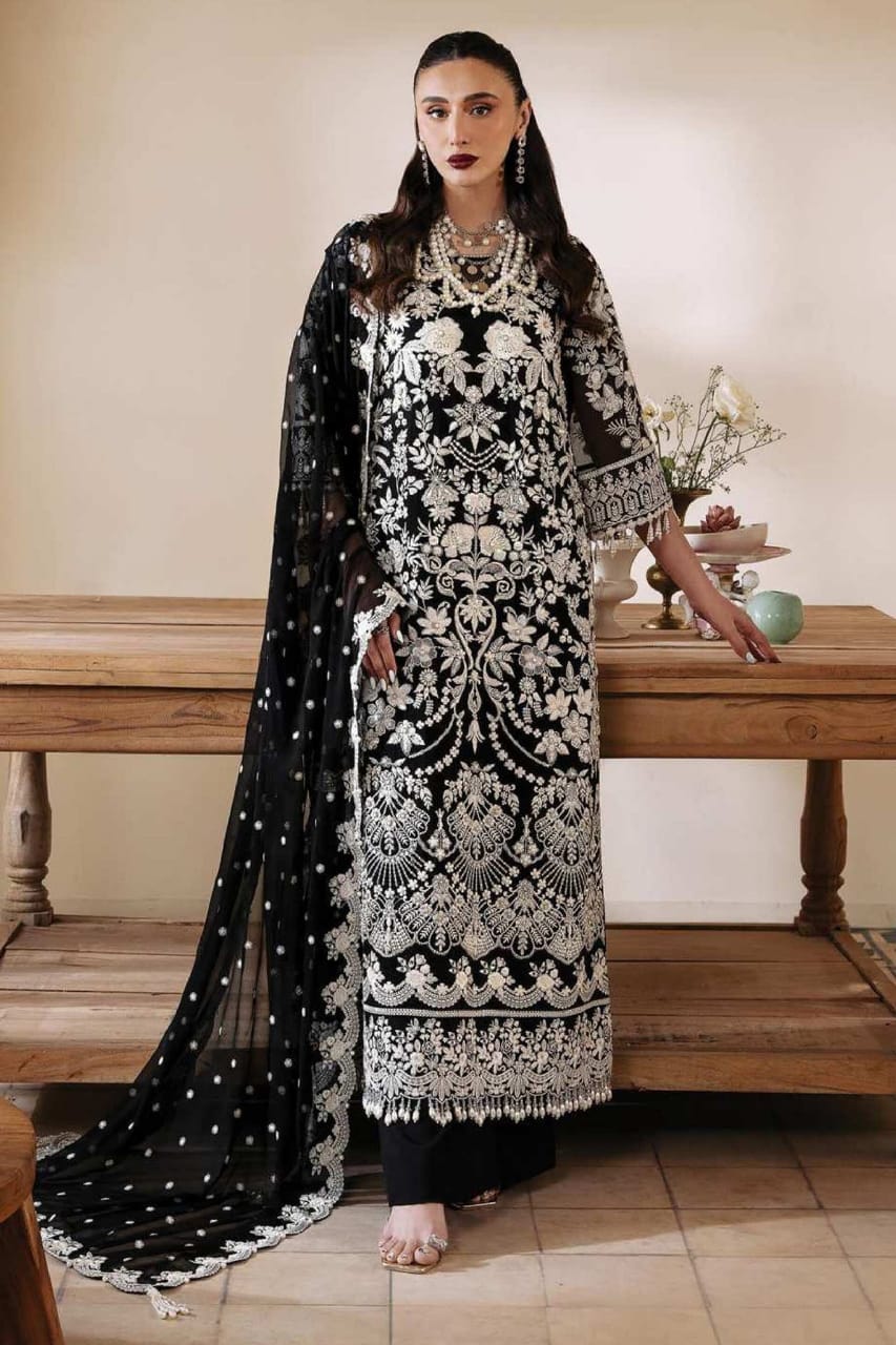 SERENE LUXURY CHIFFON COLLECTION| UNSTITCHED 3 PCS| TOP PAKISTANI DRESS BY SHAEBIZ