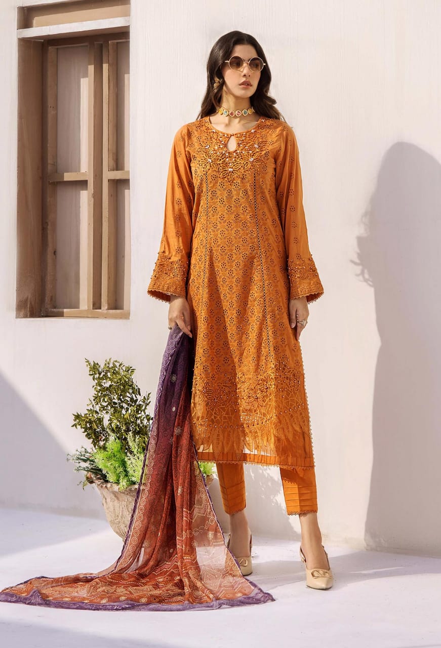ADAN LIBAS LUXURY LAWN COLLECTION| RUST CHICKEN KARI| TOP PAKISTANI DRESS BY SHAEBIZ
