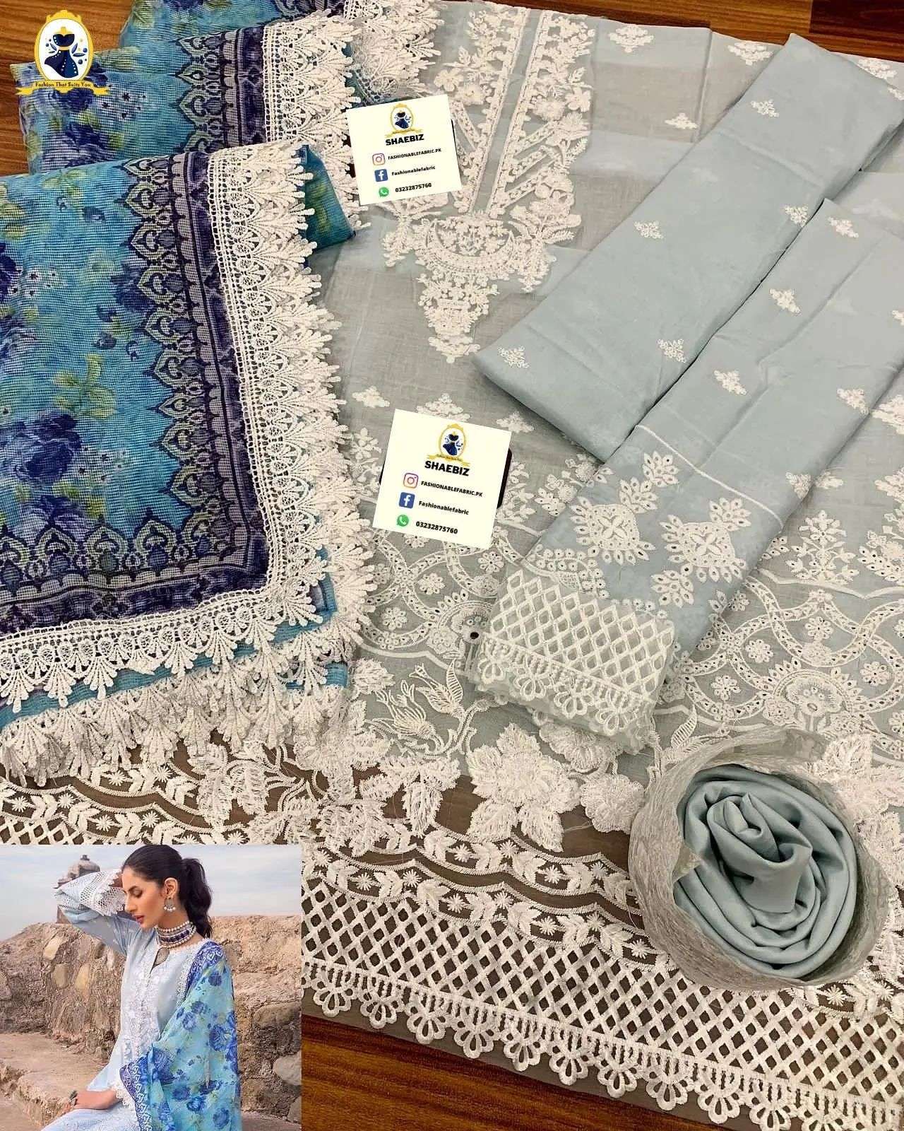 ZAINAB CHOTTANI CHIKANKARI LAWN (ZC-SF22)