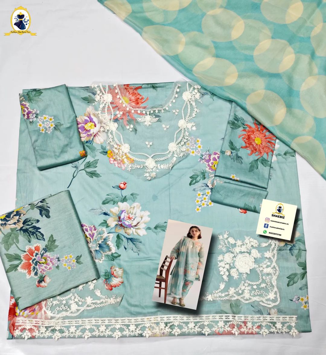 Coco Zara Shahjahan | Z23-5B | Wearing By Hania Amir | Unstitch Lawn Collection | By Shaebiz