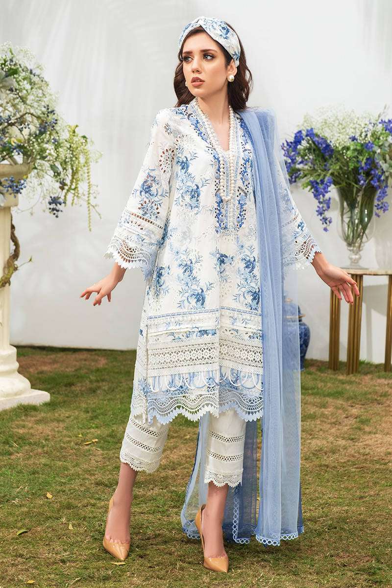FARIDA HASAN LAWN CHICKENKARI LUXURY DRESS(FH-SC22)