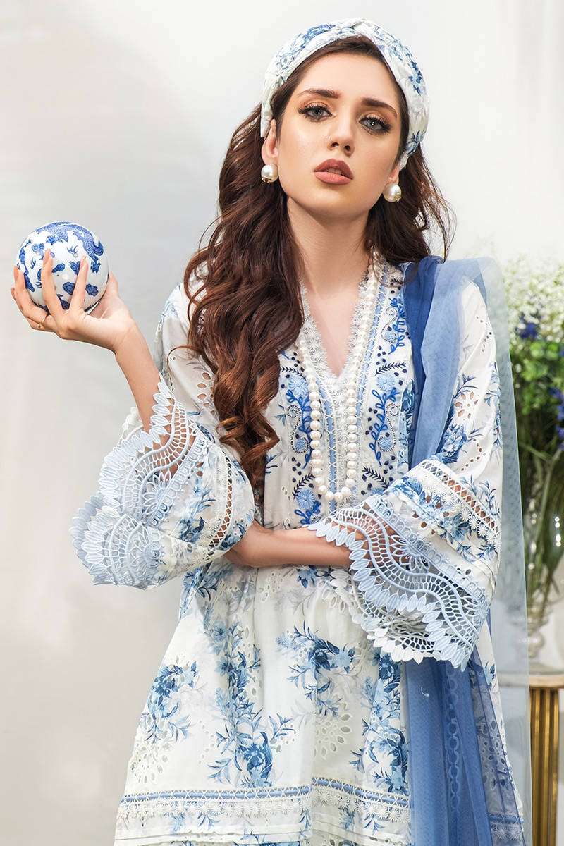 FARIDA HASAN LAWN CHICKENKARI LUXURY DRESS(FH-SC22)