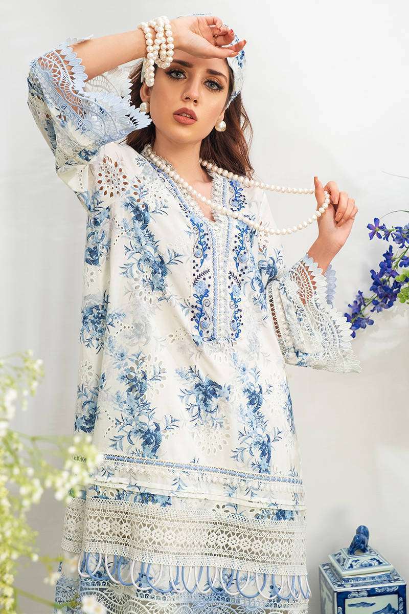 FARIDA HASAN LAWN CHICKENKARI LUXURY DRESS(FH-SC22)