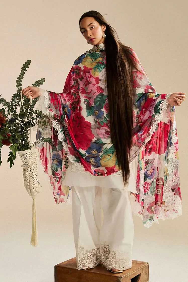 ZARA SHAHJAHAN WHITE LAWN DRESS| CHICKEN KARI LAWN COLLECTION BY SHAEBIZ