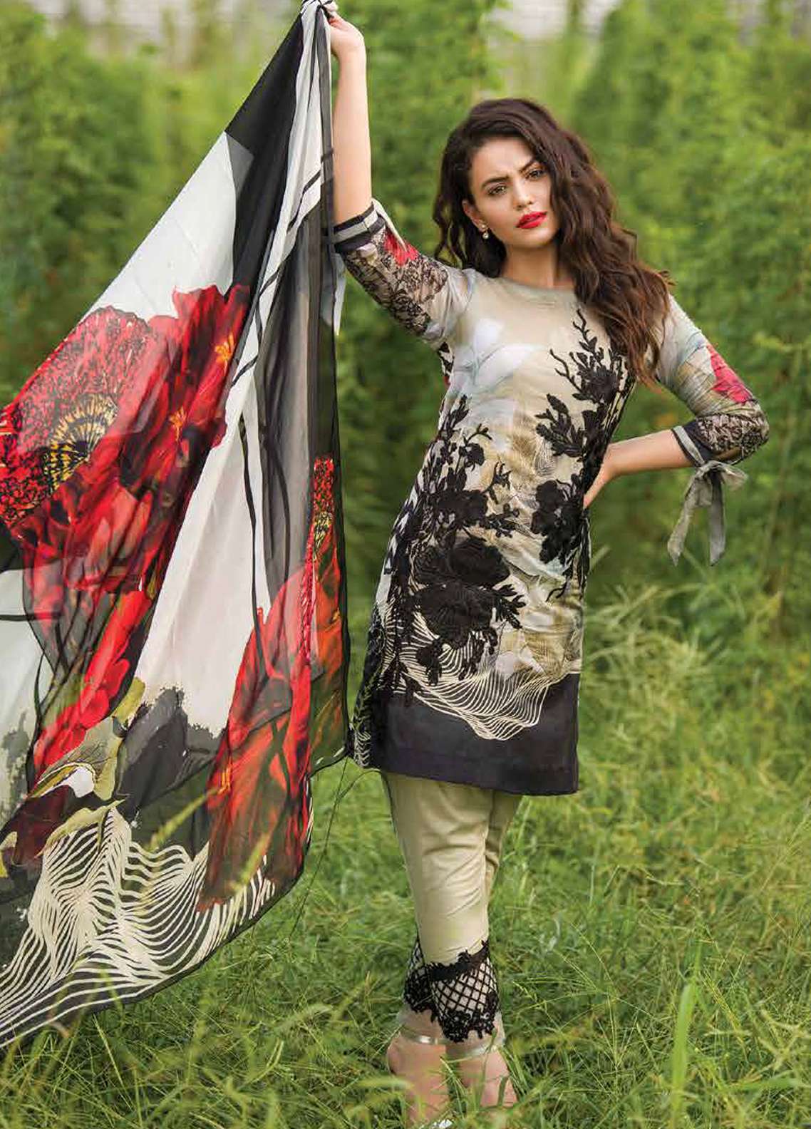 ASIFA NABEEL 3D PRINT FORMAL DRESS (AN-3D21)