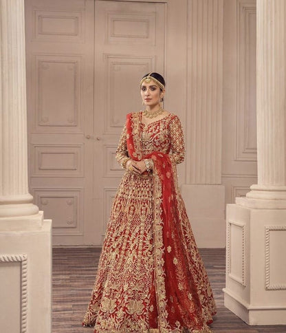 Anaya Red Bridal Collection UNSTITCH Net Maxi Dress AY-RNM22