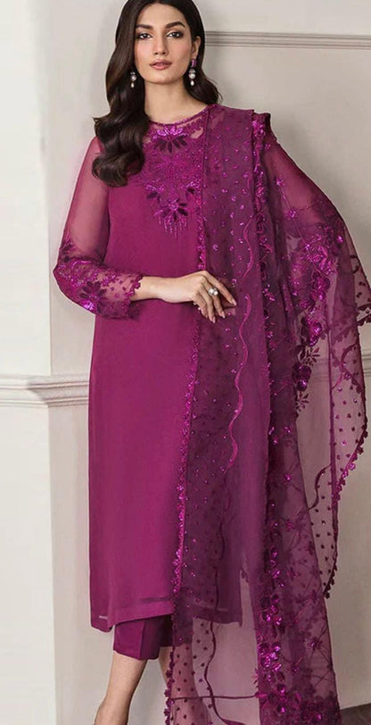 BAROQUE NEW LUXURY CHIFFON WITH HEAVY SEQUENCE EMBROIDERY BY SHAEBIZ
