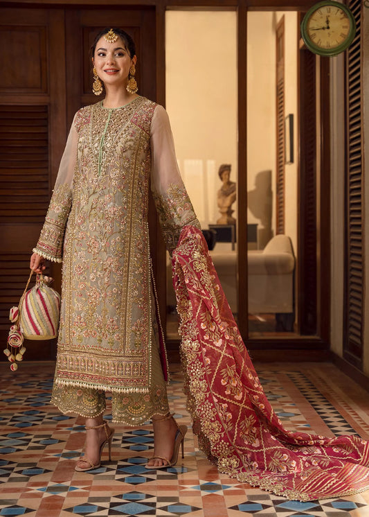 CRIMSON X SAIRA SHAKIRA | AK JHALAK WEARING BY HANIA AMIR | UNSTITCH COLLECTION BY SHAEBIZ IN MASTER REPLICA