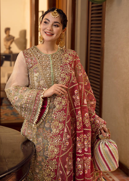 CRIMSON X SAIRA SHAKIRA | AK JHALAK WEARING BY HANIA AMIR | UNSTITCH COLLECTION BY SHAEBIZ IN MASTER REPLICA