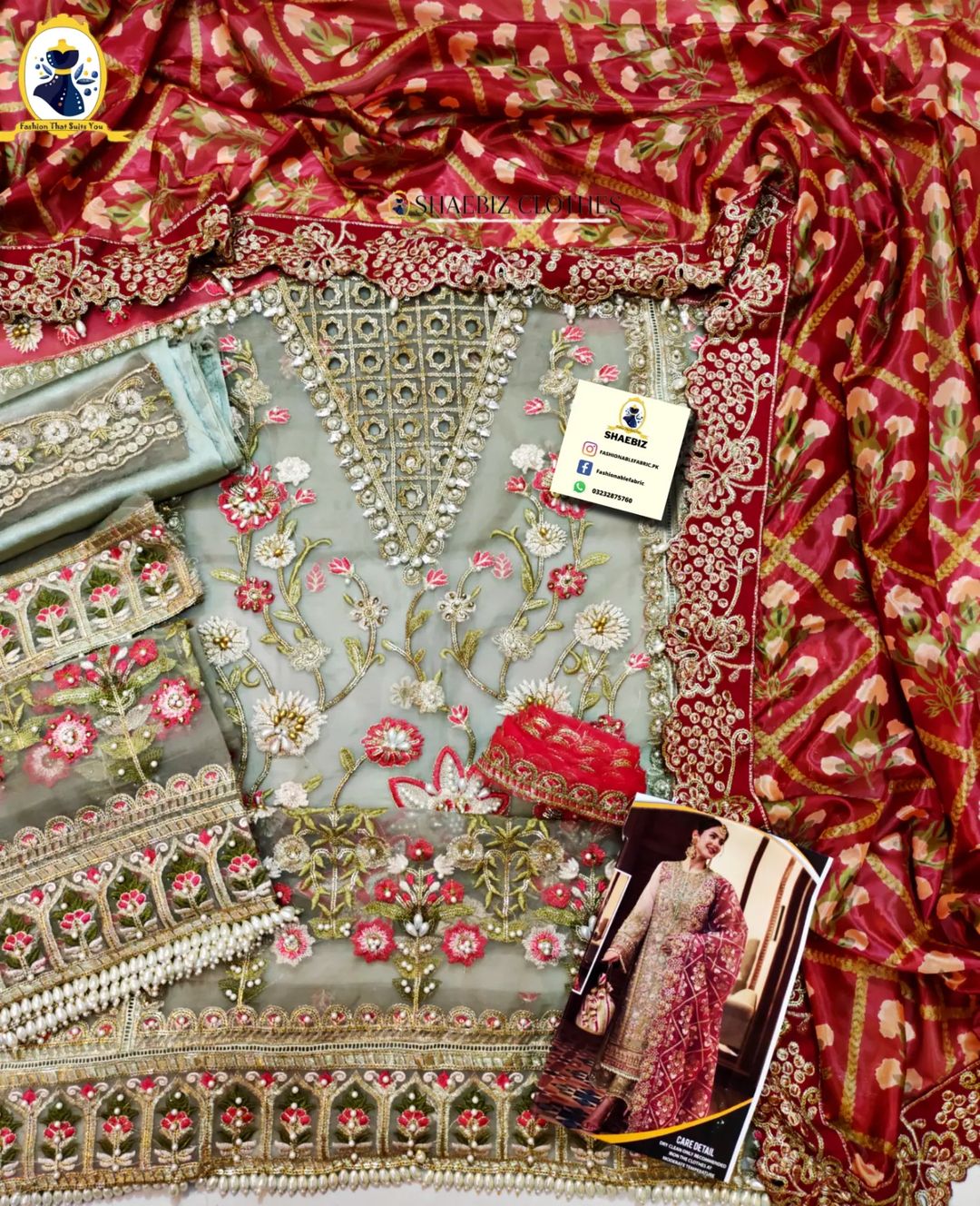CRIMSON X SAIRA SHAKIRA | AK JHALAK WEARING BY HANIA AMIR | UNSTITCH COLLECTION BY SHAEBIZ IN MASTER REPLICA