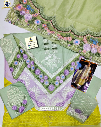 CRIMSON LAWN PISTAI CHICKENKARI | LUXURY PARTY WEAR COLLECTION | BY SHAEBIZ