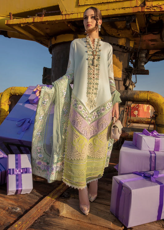 CRIMSON LAWN PISTAI CHICKENKARI | LUXURY PARTY WEAR COLLECTION | BY SHAEBIZ