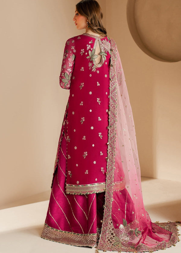 JAZMIN SANAM PINK LUXURY CHIFFON COLLECTION| UNSTITCHED 3 PCS|TOP PAKISTANI DRESS BY SHAEBIZ