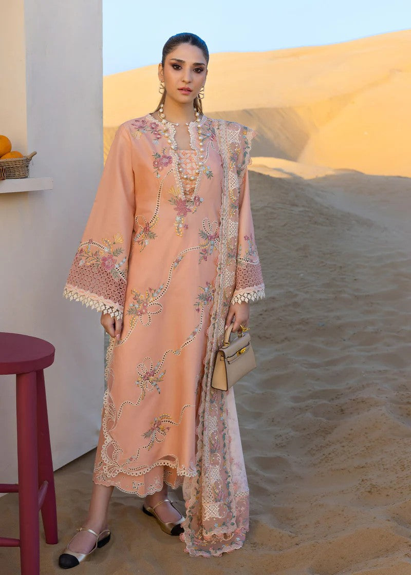 CRIMSON PEACHY LAWN COLLECTION| MASTER REPLICA| TOP PAKISTANI DRESS BY SHAEBIZ