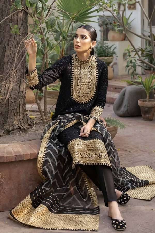 CROSS STITCH PARTY WEAR CHIFFON DRESS (CS-CFS3)