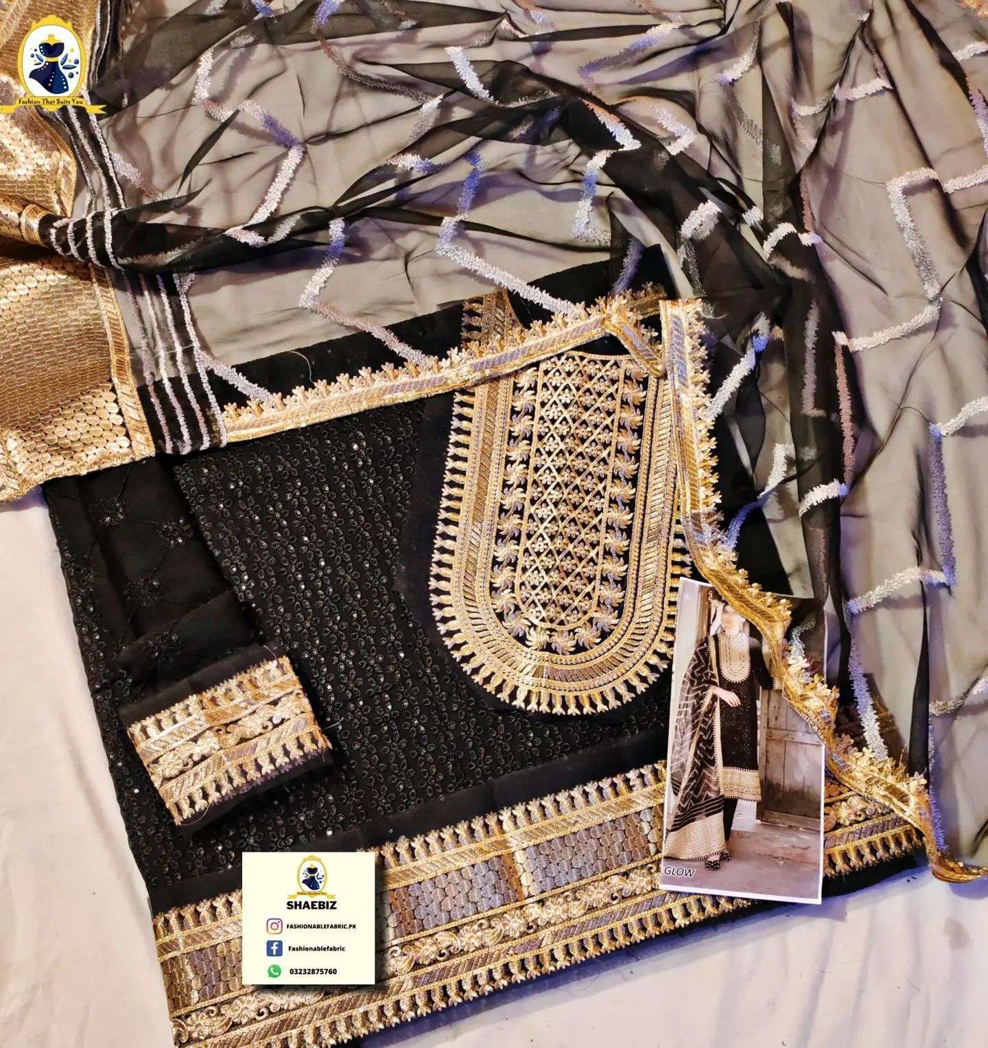 CROSS STITCH PARTY WEAR CHIFFON DRESS (CS-CFS3)