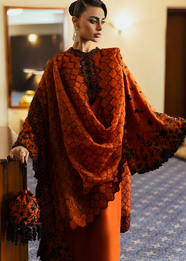 HUSSAINN REHAR LUXURY RAW SILK COLLECTION| UNSTITCHED MASTER REPLICA BY SHAEBIZ