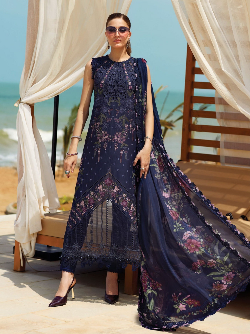 MARIA B 2026 EMBROIDERED LUXURY LAWN COLLECTION| UNSTITCHED 3 PCS BY SHAEBIZ