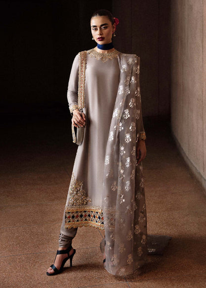 HUSSAIN REHAR RAW SILK | UNSTITCHED 3 PCS BY SHAEBIZ