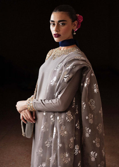 HUSSAIN REHAR RAW SILK | UNSTITCHED 3 PCS BY SHAEBIZ