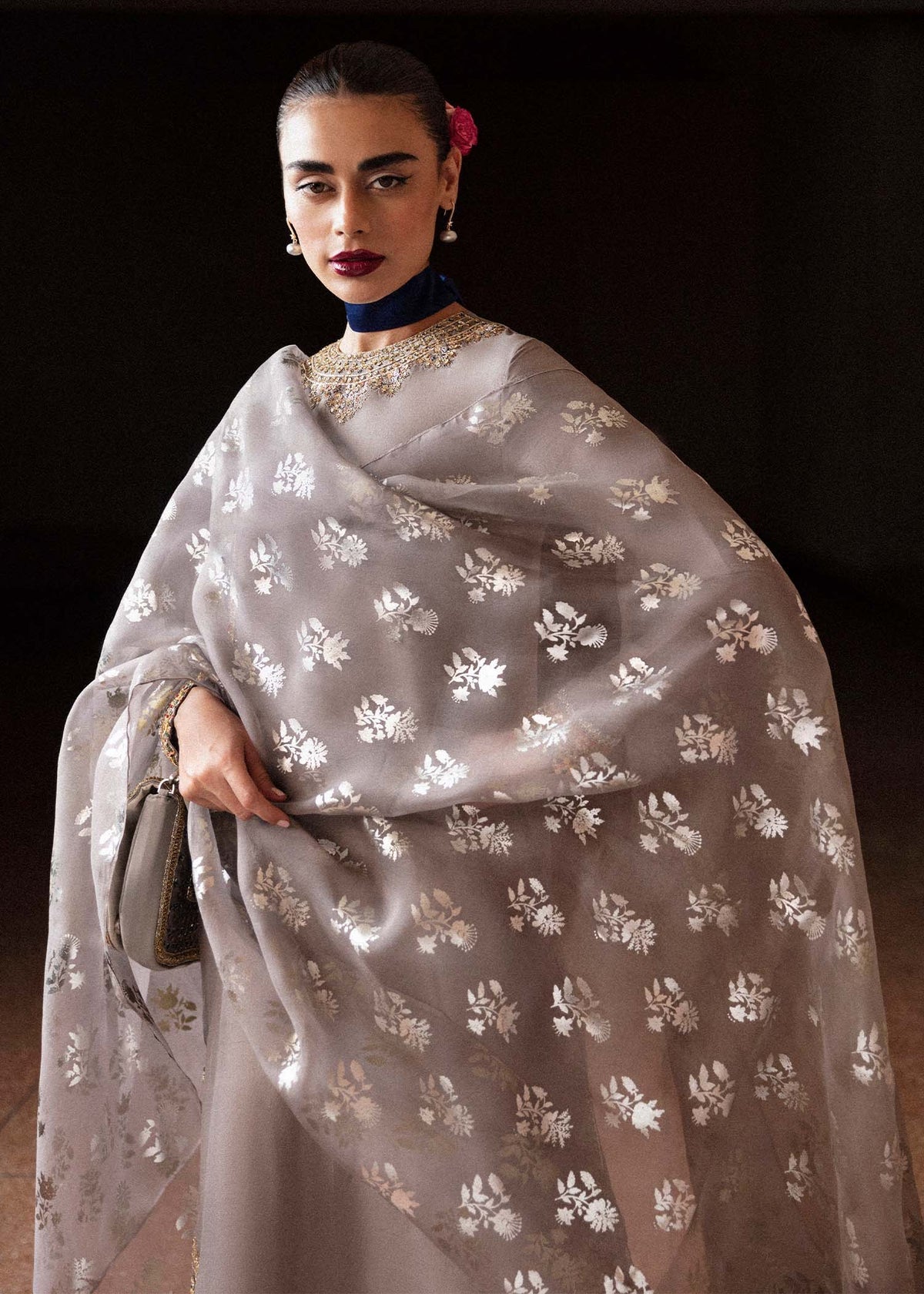 HUSSAIN REHAR RAW SILK | UNSTITCHED 3 PCS BY SHAEBIZ