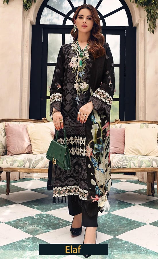 ELAF BLACK CHIKANKARI DRESS (EF-SL22)