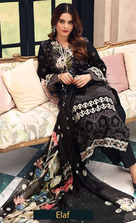 ELAF BLACK CHIKANKARI DRESS (EF-SL22)