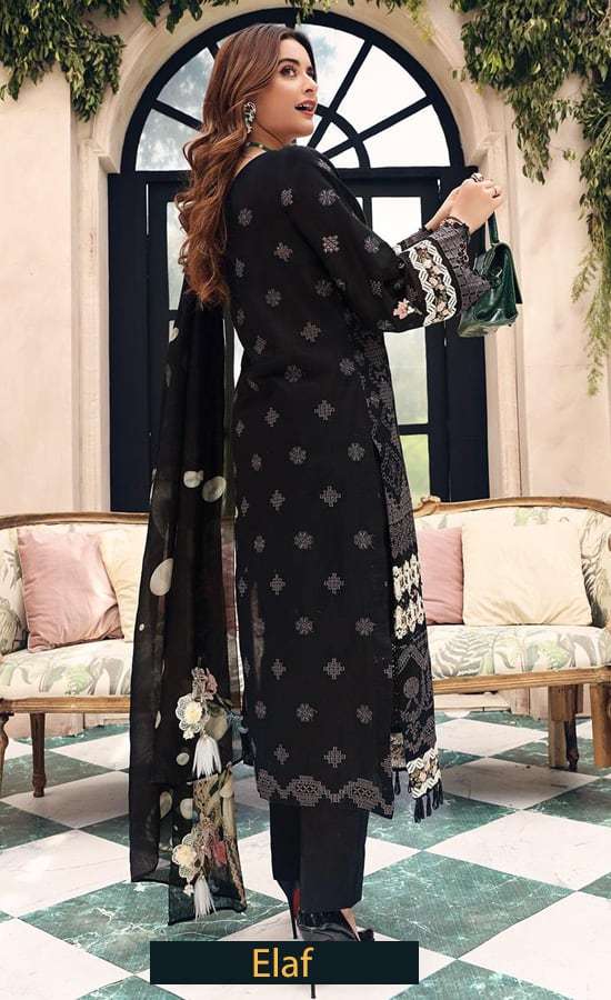 ELAF BLACK CHIKANKARI DRESS (EF-SL22)